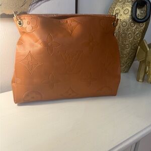 Louis Vuitton Tan Monogram Embossed Shoulder Bag